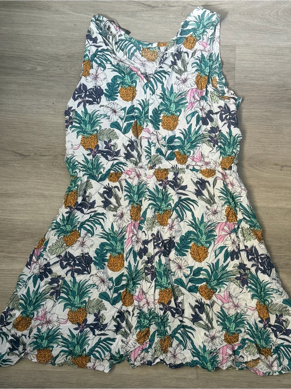 & Other Stories White Pineapple Print Tropical Sundress